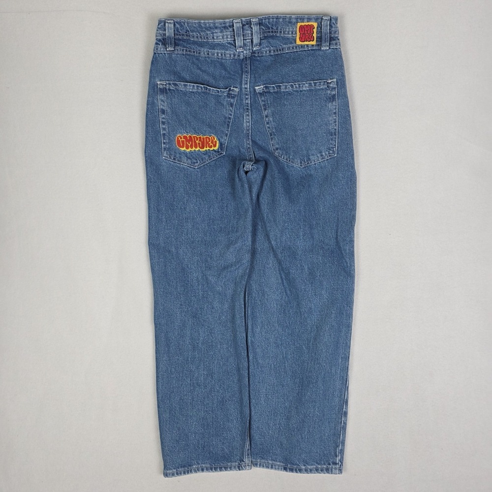Empyre Baggy Jeans Mens 28 Blue Embroidered Relaxed Skater Grunge Unisex